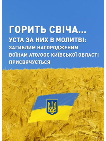 Горить свіча… Уста за них в молитві: загиблим нагородженим воїнам АТО/ООС Київської області присвячується