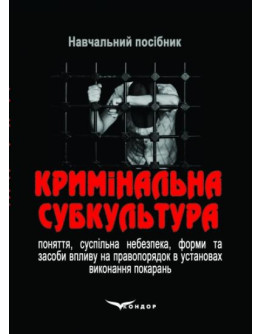 Кримінальна субкультура: поняття, суспільна небезпека, форми та засоби впливу на правопорядок установах виконання покарань